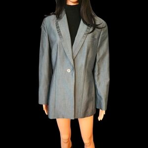 🩶Vintage 90s Metal Gray Blazer